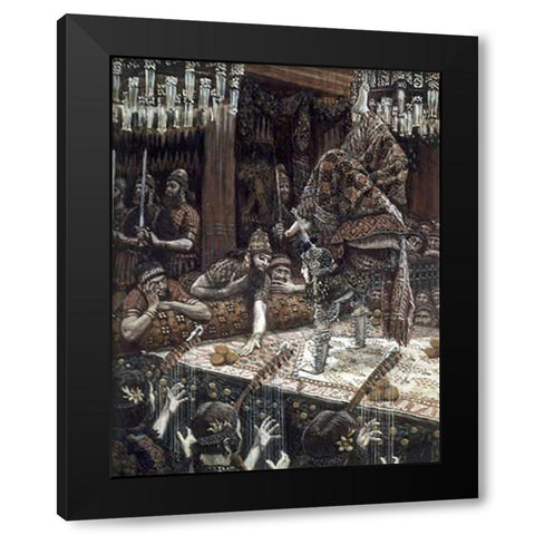 Daughter of Herodias Dancing Black Modern Wood Framed Art Print with Double Matting by Tissot, James