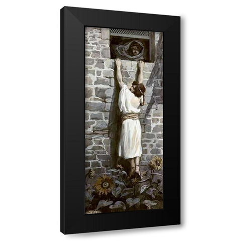 David Makes His Escape Black Modern Wood Framed Art Print with Double Matting by Tissot, James
