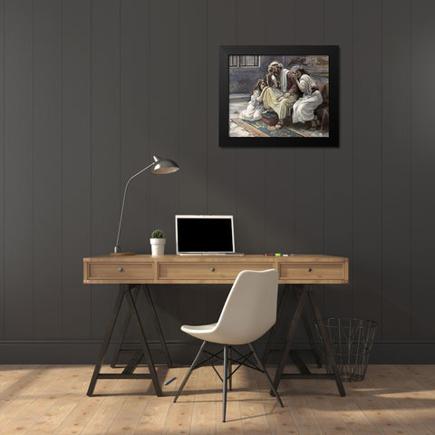 David Mourns His Son Ammon Black Modern Wood Framed Art Print by Tissot, James