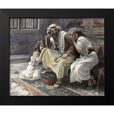 David Mourns His Son Ammon Black Modern Wood Framed Art Print by Tissot, James