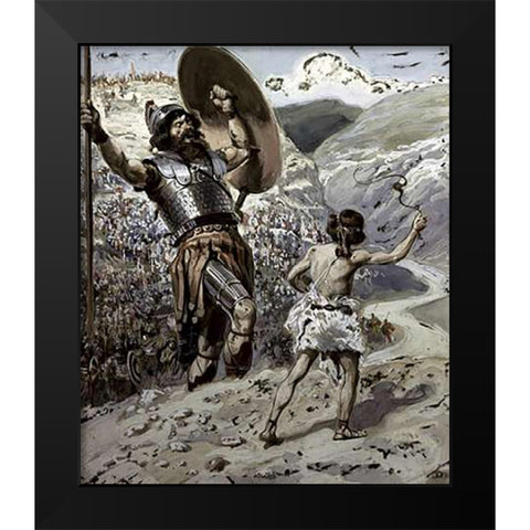David Slings The Stone Black Modern Wood Framed Art Print by Tissot, James