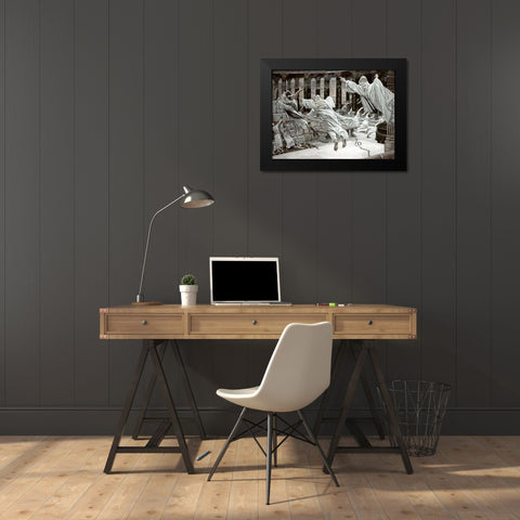 Dead Appear at The Temple Black Modern Wood Framed Art Print by Tissot, James
