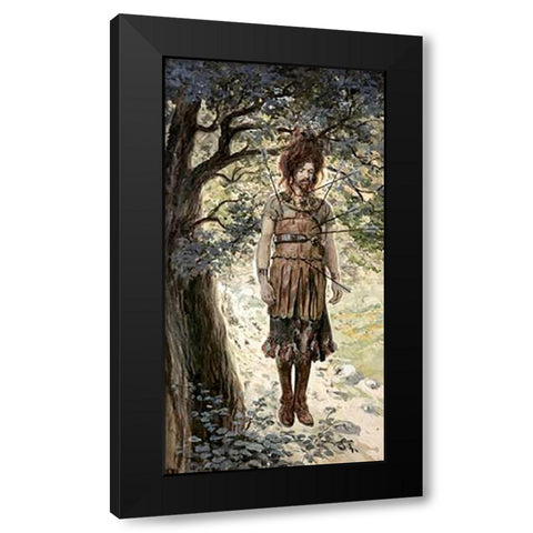Death of Absalom Black Modern Wood Framed Art Print with Double Matting by Tissot, James