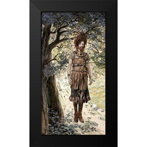 Death of Absalom Black Modern Wood Framed Art Print by Tissot, James