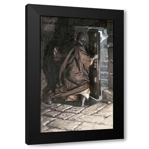 Departure of Judas Black Modern Wood Framed Art Print with Double Matting by Tissot, James