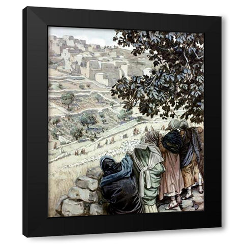 Disciples Pluck Corn On The Sabbath Black Modern Wood Framed Art Print with Double Matting by Tissot, James