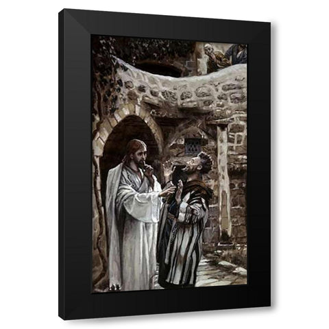 Dumb Man Vintagesessed of a Devil Black Modern Wood Framed Art Print with Double Matting by Tissot, James