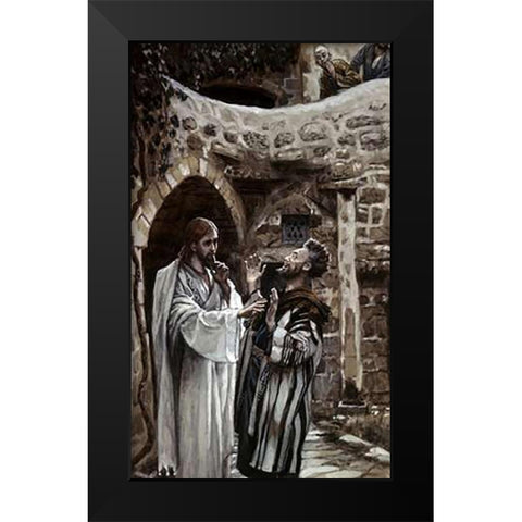 Dumb Man Vintagesessed of a Devil Black Modern Wood Framed Art Print by Tissot, James