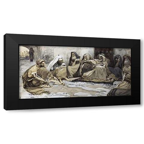 Elders at The Gate Black Modern Wood Framed Art Print with Double Matting by Tissot, James