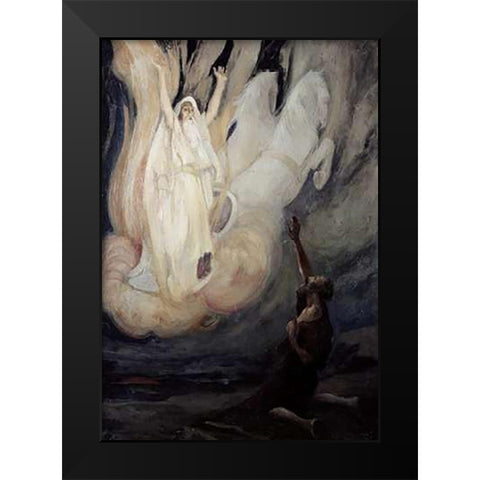 Elijah Ascends In a Chariot of Fire Black Modern Wood Framed Art Print by Tissot, James