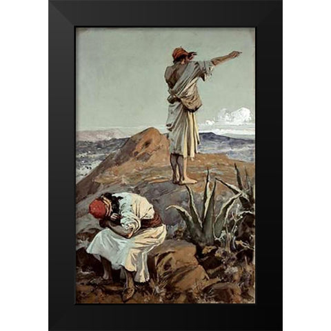 Elijah From Mt Carmel Sees a Cloud Afar Off Black Modern Wood Framed Art Print by Tissot, James