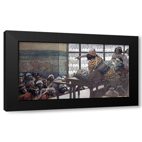 Feast of Adoni-Bezek Black Modern Wood Framed Art Print with Double Matting by Tissot, James