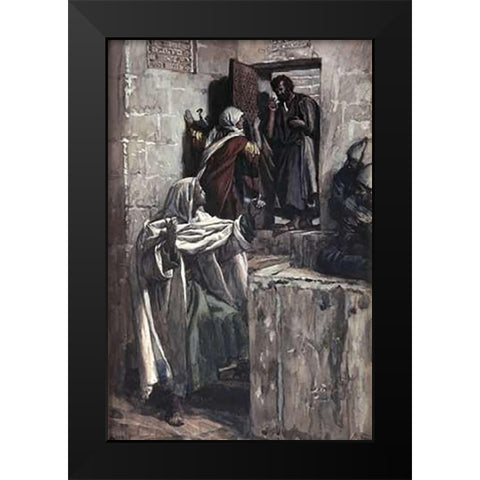 First Denial of Peter Black Modern Wood Framed Art Print by Tissot, James