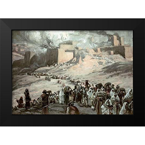 Flight of The Prisoners Black Modern Wood Framed Art Print by Tissot, James