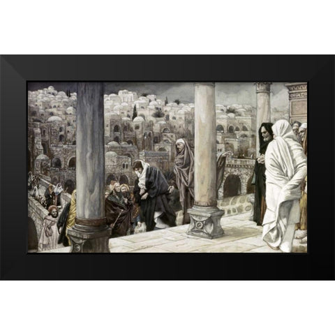 Gentiles Ask To See Jesus Black Modern Wood Framed Art Print by Tissot, James Jacques
