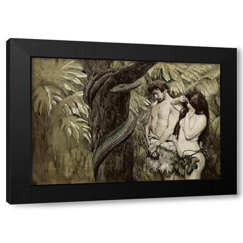 Gods Curse Black Modern Wood Framed Art Print with Double Matting by Tissot, James