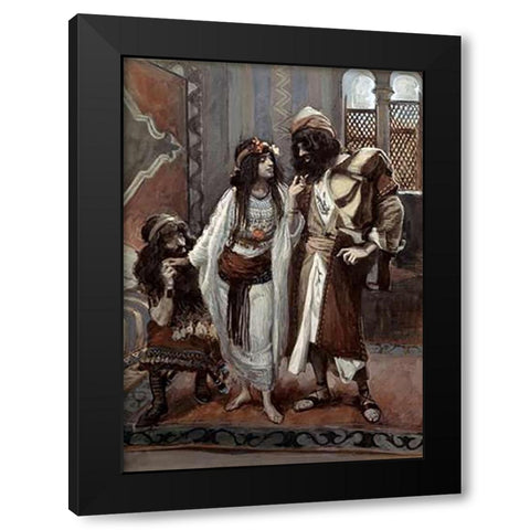 Harlot of Jericho and The Two Spies Black Modern Wood Framed Art Print by Tissot, James