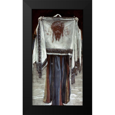 Holy Face Black Modern Wood Framed Art Print by Tissot, James Jacques