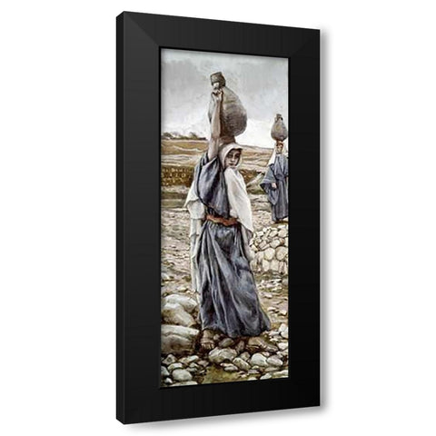 Holy Virgin As a Girl Black Modern Wood Framed Art Print with Double Matting by Tissot, James