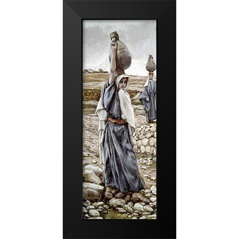 Holy Virgin As a Girl Black Modern Wood Framed Art Print by Tissot, James