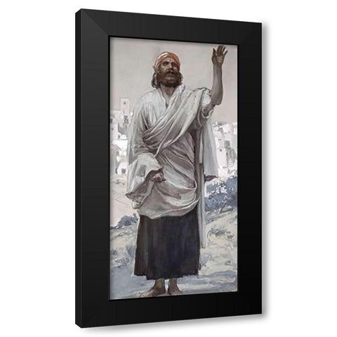 Hosea Black Modern Wood Framed Art Print with Double Matting by Tissot, James