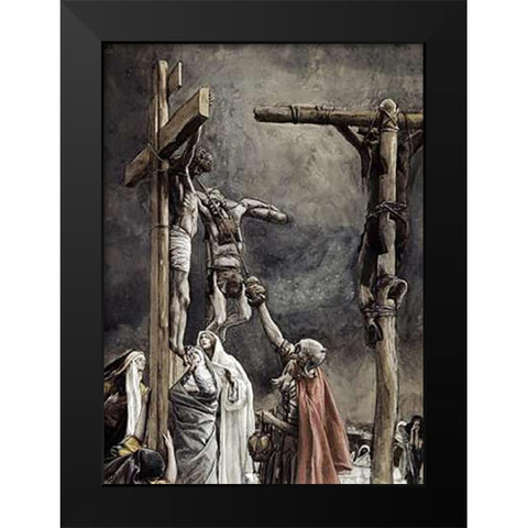 I Thirst, Vinegar Given To Jesus Black Modern Wood Framed Art Print by Tissot, James