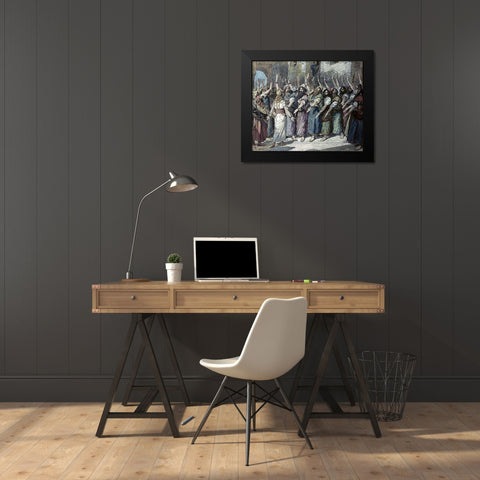 Israelites Declare Vengeance Black Modern Wood Framed Art Print by Tissot, James