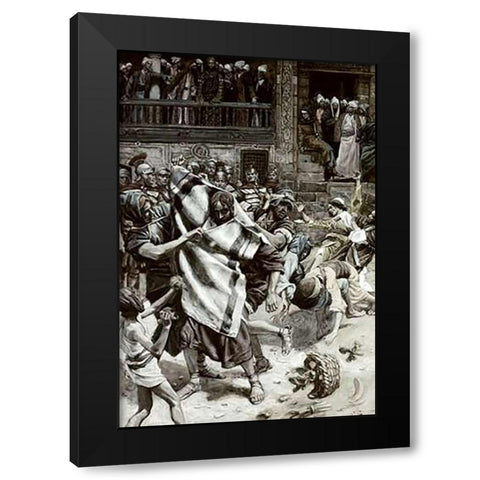 Jesus Before Herod Black Modern Wood Framed Art Print with Double Matting by Tissot, James