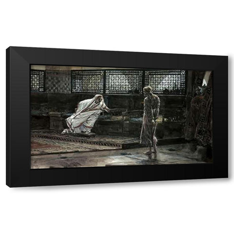 Jesus Before Pilate For The First Time Black Modern Wood Framed Art Print with Double Matting by Tissot, James