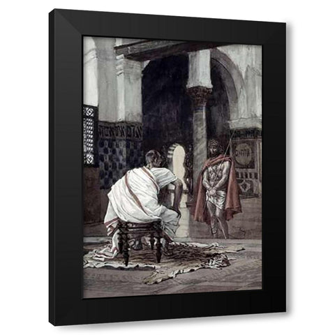 Jesus Before Pilate For The Second Time Black Modern Wood Framed Art Print with Double Matting by Tissot, James