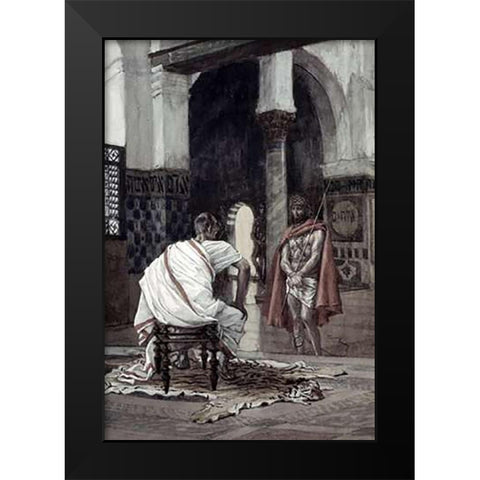 Jesus Before Pilate For The Second Time Black Modern Wood Framed Art Print by Tissot, James
