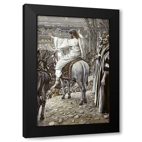 Jesus Beheld The City and Wept Over It Black Modern Wood Framed Art Print with Double Matting by Tissot, James