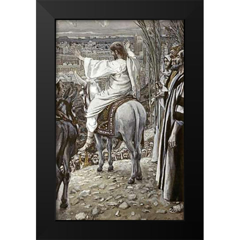 Jesus Beheld The City and Wept Over It Black Modern Wood Framed Art Print by Tissot, James