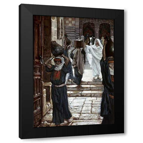 Jesus Forbids The Carrying of Vesselsthrough Temple Black Modern Wood Framed Art Print with Double Matting by Tissot, James