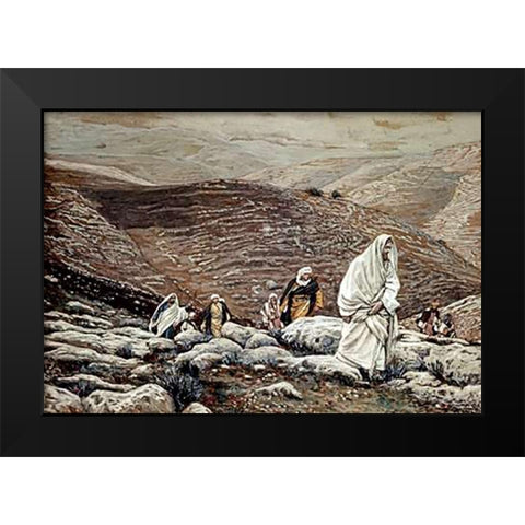 Jesus Goes Up To Jerusalem Black Modern Wood Framed Art Print by Tissot, James