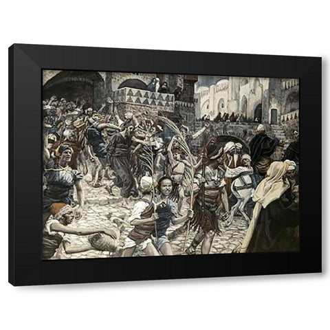 Jesus Led From Caiaphas Black Modern Wood Framed Art Print with Double Matting by Tissot, James