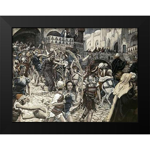 Jesus Led From Caiaphas Black Modern Wood Framed Art Print by Tissot, James