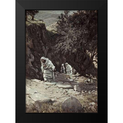 Jesus On His Way To Ephraim Black Modern Wood Framed Art Print by Tissot, James