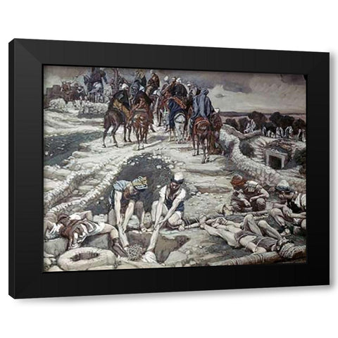 Jesus Taken From The Old Cistern Black Modern Wood Framed Art Print with Double Matting by Tissot, James