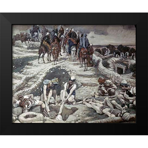 Jesus Taken From The Old Cistern Black Modern Wood Framed Art Print by Tissot, James