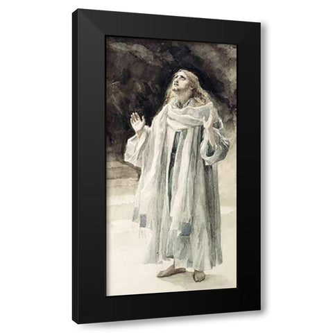 John Black Modern Wood Framed Art Print with Double Matting by Tissot, James