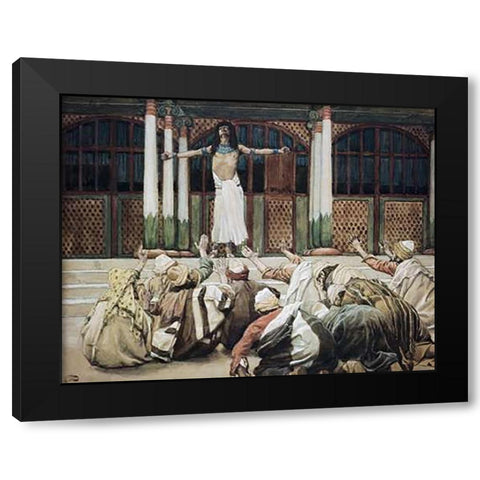 Joseph Maketh Himself Known To His Brethren Black Modern Wood Framed Art Print by Tissot, James