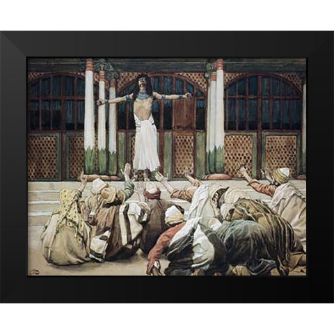 Joseph Maketh Himself Known To His Brethren Black Modern Wood Framed Art Print by Tissot, James