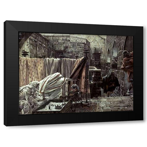 Joseph of Arimathea In Pilates House Black Modern Wood Framed Art Print with Double Matting by Tissot, James