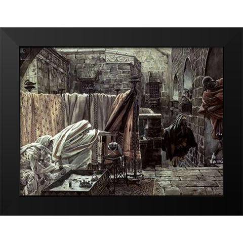 Joseph of Arimathea In Pilates House Black Modern Wood Framed Art Print by Tissot, James