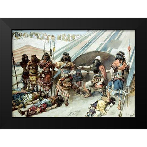 Joshua and The Five Kings Black Modern Wood Framed Art Print by Tissot, James