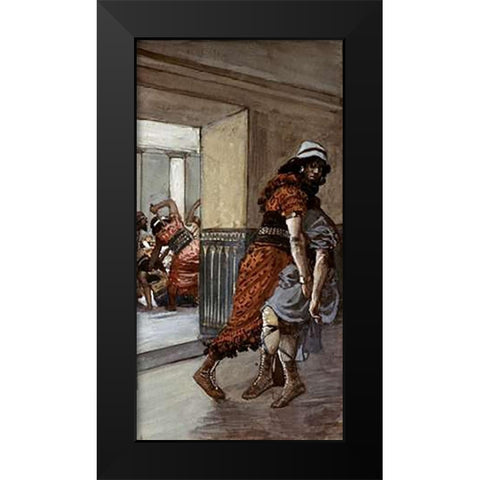 Jotham Is Saved Black Modern Wood Framed Art Print by Tissot, James