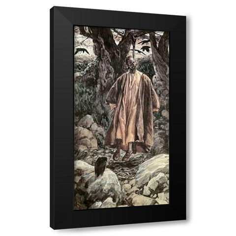 Judas Hangs Himself Black Modern Wood Framed Art Print by Tissot, James
