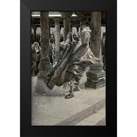 Judas Repents and Returns The Price of Blood Black Modern Wood Framed Art Print by Tissot, James