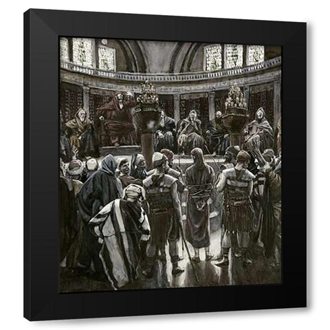 Judgement On The Morning of Good Friday Black Modern Wood Framed Art Print with Double Matting by Tissot, James